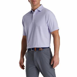 Men's Footjoy Lisle Golf Shirts White/Blue/Pink NZ-174796